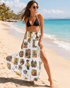 Baha Ranch Vintage Cowgirl Collage Beach Coverup Skirt - Qu!rk Boutique