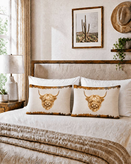 Baha Ranch Howdy Highland Pillowcase Made in America - Qu!rk Boutique