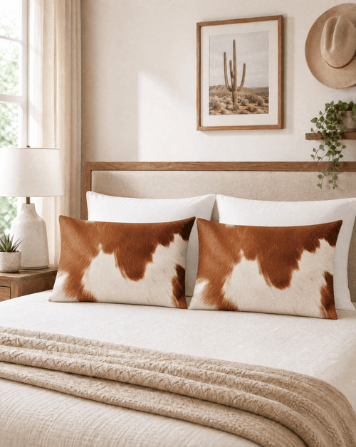 Baha Ranch Cowhide Print Pillowcase Made in America - Qu!rk Boutique