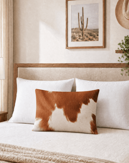 Baha Ranch Cowhide Print Pillowcase Made in America - Qu!rk Boutique