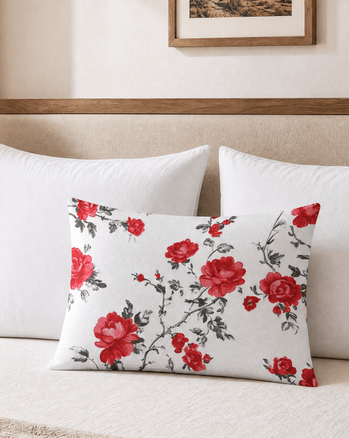 Baha Ranch Red Floral Pillowcase Made in America - Qu!rk Boutique