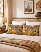 Baha Ranch Vintage Rodeo Poster Pillow Case Made in America - Qu!rk Boutique