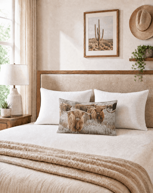 Baha Ranch Highland Herd Pillowcase Made in America - Qu!rk Boutique