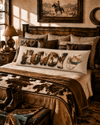 Baha Ranch Western Howdy Highland Cow Body Pillow Cover Made in America - Qu!rk Boutique