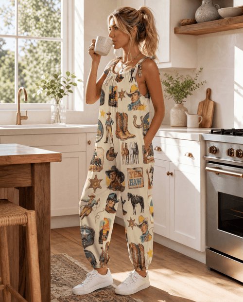 Baha Ranch Vintage Cowboy Overalls Jumpsuit - Qu!rk Boutique