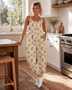 Baha Ranch Floral Horse Western Country Girl Overalls Jumpsuit - Qu!rk Boutique
