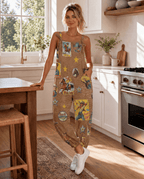 Baha Ranch Vintage Cowgirl Collage Overalls Jumpsuit - Qu!rk Boutique