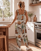 Cactus Boots Hat Western Overalls Jumpsuit - Qu!rk Boutique