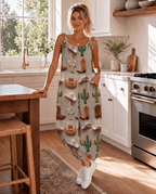 Cactus Boots Hat Western Overalls Jumpsuit - Qu!rk Boutique