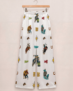 Baha Ranch The Last Roundup Rodeo High Waisted Wide Leg Pants - Qu!rk Boutique