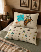 Baha Ranch The Last Roundup Bronc Rider Wild West Pillow Case Made in America - Qu!rk Boutique