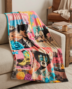 Pop Western Collage Throw Blanket Ultra-Soft Micro Fleece Blanket 60" x 80" Made in America - Qu!rk Boutique