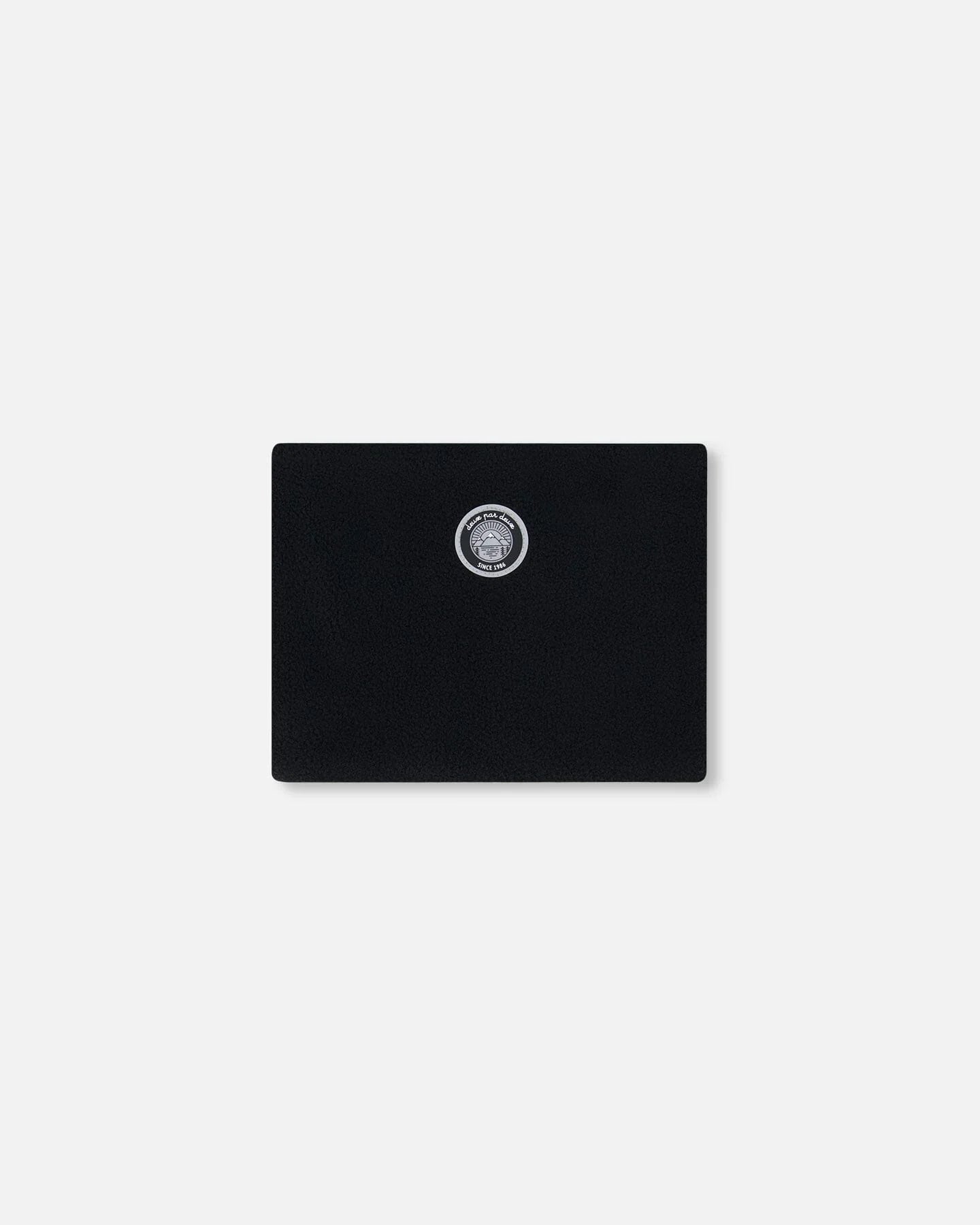 Black rectangular pouch with circular white logo, artist-designed gift at Qu!rk Boutique