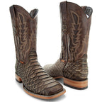 Soto Boots Mens Tan Python Print Boots H50032 - Qu!rk Boutique