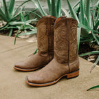 Soto Boots Mens Tan Broad Square Toe Cowboy Boot H50036 - Qu!rk Boutique
