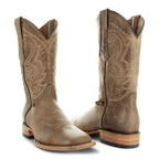 Soto Boots Mens Tan Broad Square Toe Cowboy Boot H50036 - Qu!rk Boutique