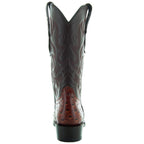 Men's Cognac Ostrich Print Cowboy Boots (H7002) - Qu!rk Boutique