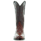 Men's Cognac Ostrich Print Cowboy Boots (H7002) - Qu!rk Boutique