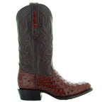 Men's Cognac Ostrich Print Cowboy Boots (H7002) - Qu!rk Boutique