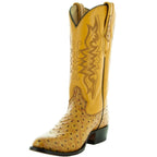 Men's Mantequilla Ostrich Print Cowboy Boots (H7002) - Qu!rk Boutique