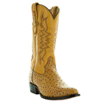 Men's Mantequilla Ostrich Print Cowboy Boots (H7002) - Qu!rk Boutique