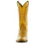Men's Mantequilla Ostrich Print Cowboy Boots (H7002) - Qu!rk Boutique