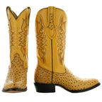 Men's Mantequilla Ostrich Print Cowboy Boots (H7002) - Qu!rk Boutique