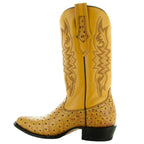 Men's Mantequilla Ostrich Print Cowboy Boots (H7002) - Qu!rk Boutique