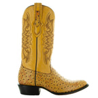 Men's Mantequilla Ostrich Print Cowboy Boots (H7002) - Qu!rk Boutique