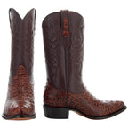 Soto Boots Men's Gator Tail Print Cowboy Boots Cognac (H7006) - Qu!rk Boutique