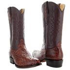 Soto Boots Men's Gator Tail Print Cowboy Boots Cognac (H7006) - Qu!rk Boutique