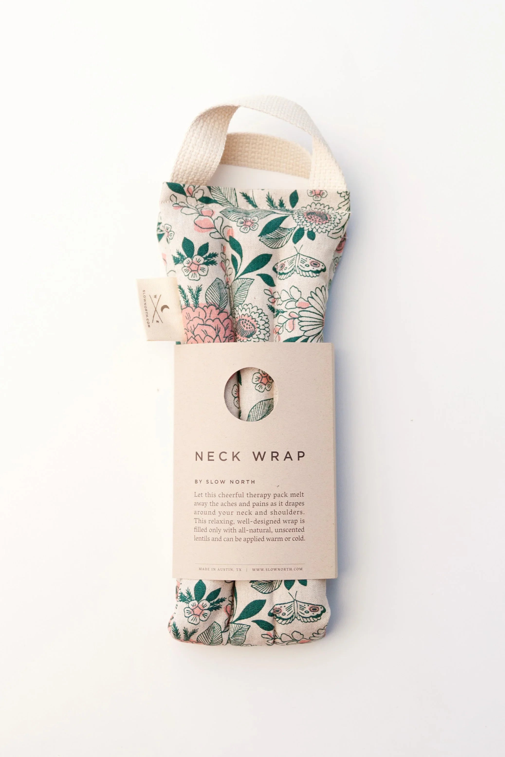 Floral neck wrap therapy pack with sustainable design, featured at Qu!rk Boutique