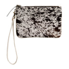 Huntley Equestrian Cowhide Wristlet Handbag Small with Zipper