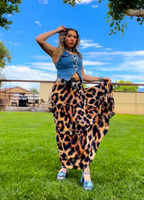 Baha Ranch Retro Pop Western Leopard Print Maxi Prairie Skirt - Qu!rk Boutique