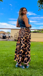 Baha Ranch Retro Pop Western Leopard Print Maxi Prairie Skirt - Qu!rk Boutique