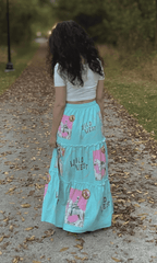 Baha Ranch Retro Pop Western Prairie Maxi Skirt - Qu!rk Boutique