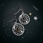 Night Sky Dangle Earrings with Raw Meteorite - Qu!rk Boutique