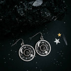 Night Sky Dangle Earrings with Raw Meteorite - Qu!rk Boutique