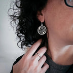 Night Sky Dangle Earrings with Raw Meteorite - Qu!rk Boutique