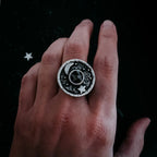Night Sky Ring with Raw Meteorite - Qu!rk Boutique