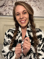 Black Aztec Women's Western Bath Robe - Qu!rk Boutique