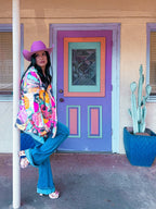 Baha Ranch Retro Pop Western Collage Blazer - Qu!rk Boutique