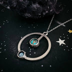 Artemis Necklace - Lunar Orbit Pendant with Natural Stones - Qu!rk Boutique