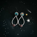Journey to Mars Earrings - Copper Chrysocolla Earth and Red Jasper Mars - Qu!rk Boutique