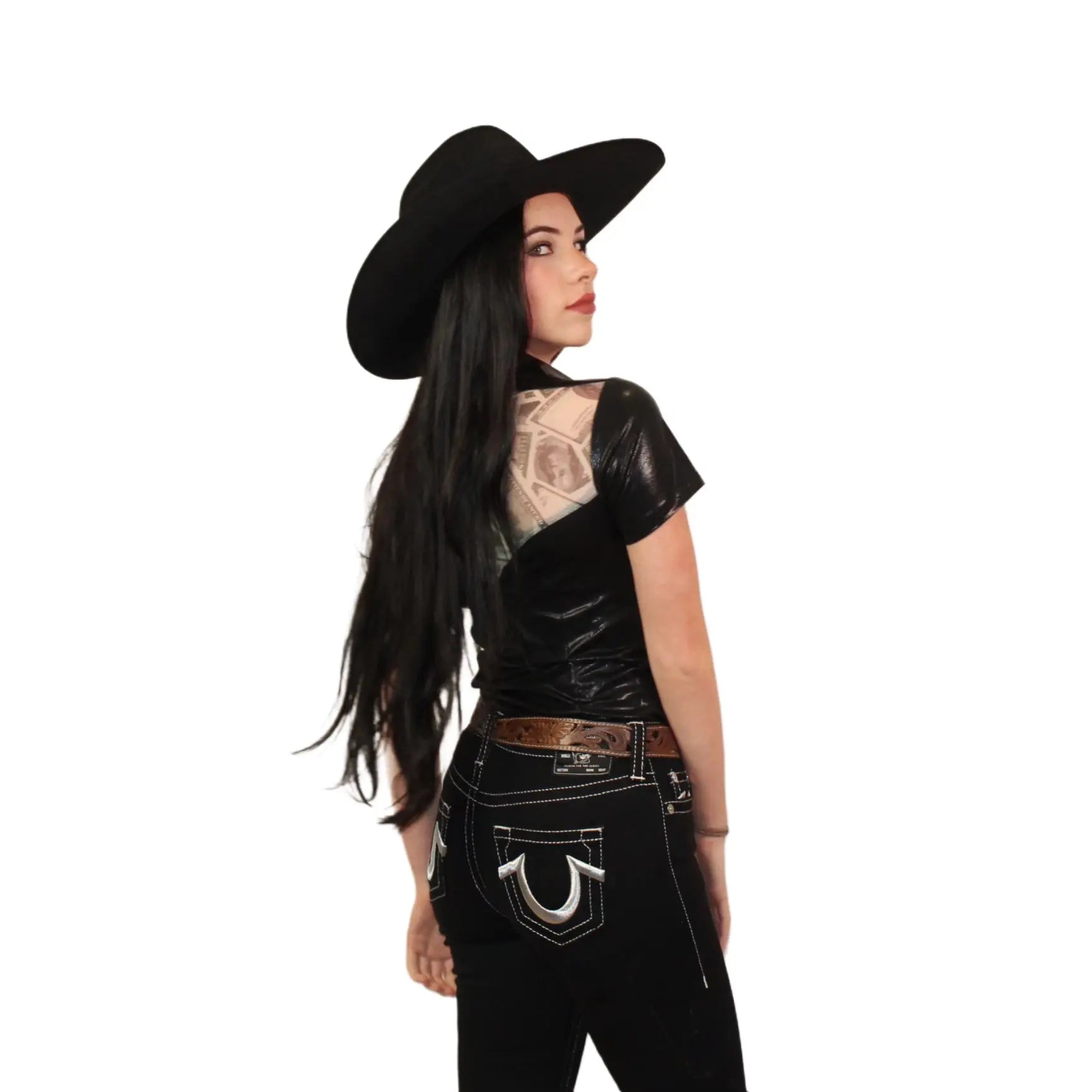 Entry Fees Mesh Yoke Jackpot Pearl Snap Shirt