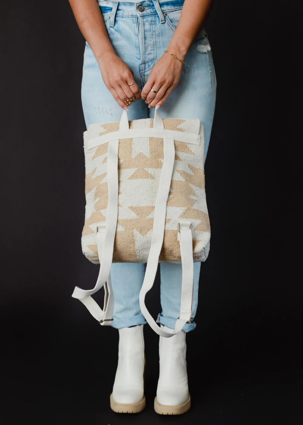 Cream & Tan Aztec Backpack