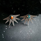 Sun Goddess Earrings with Copper Oyster Turquoise - Qu!rk Boutique