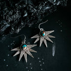 Sun Goddess Earrings with Copper Oyster Turquoise - Qu!rk Boutique