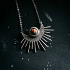 Sun Goddess Necklace - Sun Pendant with Copper Oyster Turquoise - Qu!rk Boutique