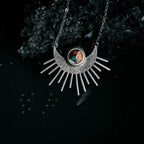 Sun Goddess Necklace - Sun Pendant with Copper Oyster Turquoise - Qu!rk Boutique